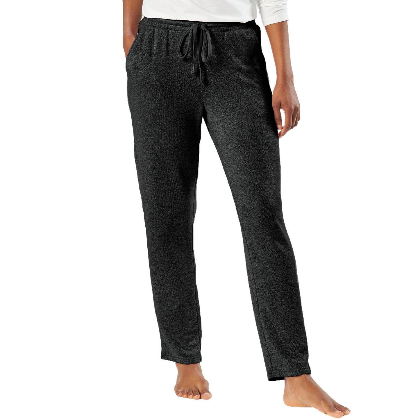 Natori Ankle Length Soft Stretch Knit Lounge Pants Black