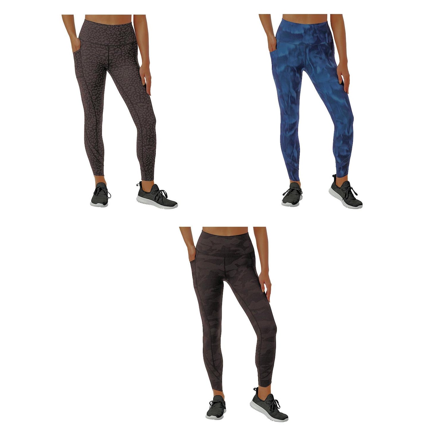 Zen Perforated Printed Hi Rise Ankle Legging with Pockets