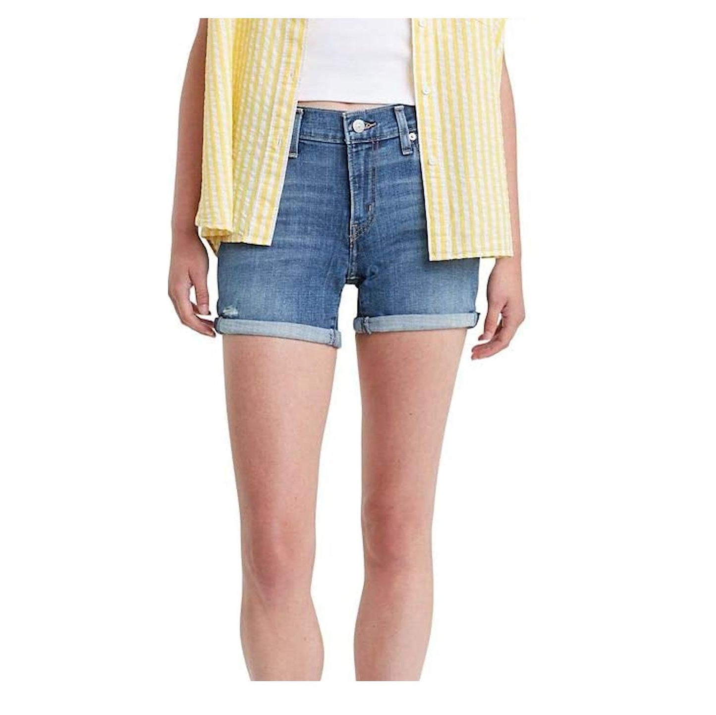 Levi's Women's Mid-Length Denim Mid-Stretch Super Soft Shorts