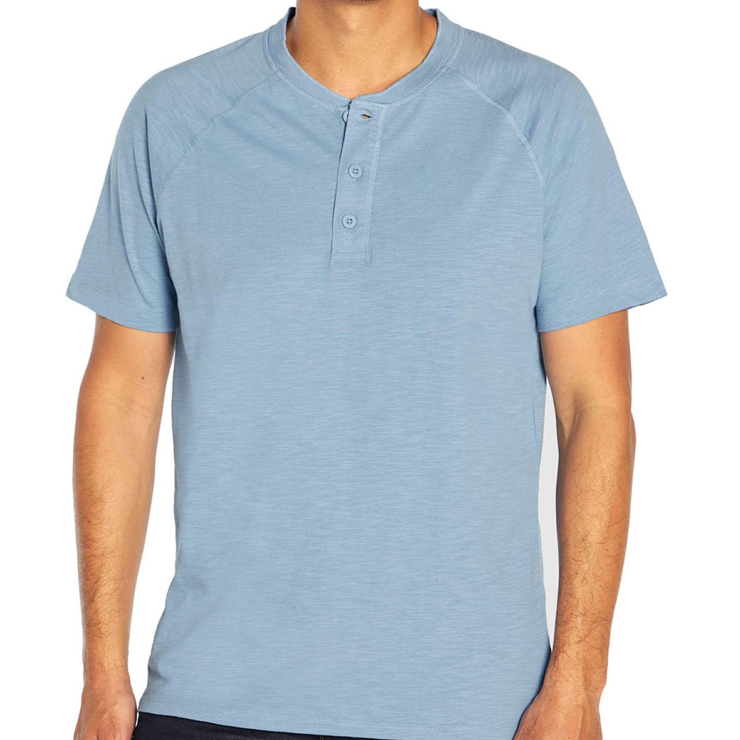 GAP Men's Soft Cotton Raglan Short Sleeve Henley Shirt