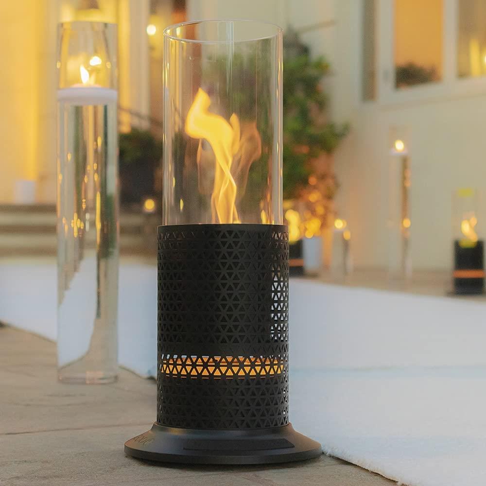 FUGOO Inferno - Portable Bluetooth Speaker & Glass Top Lantern w/Real Flame Lighting - Water-Resistant Outdoor/Indoor Use / 360 Sound