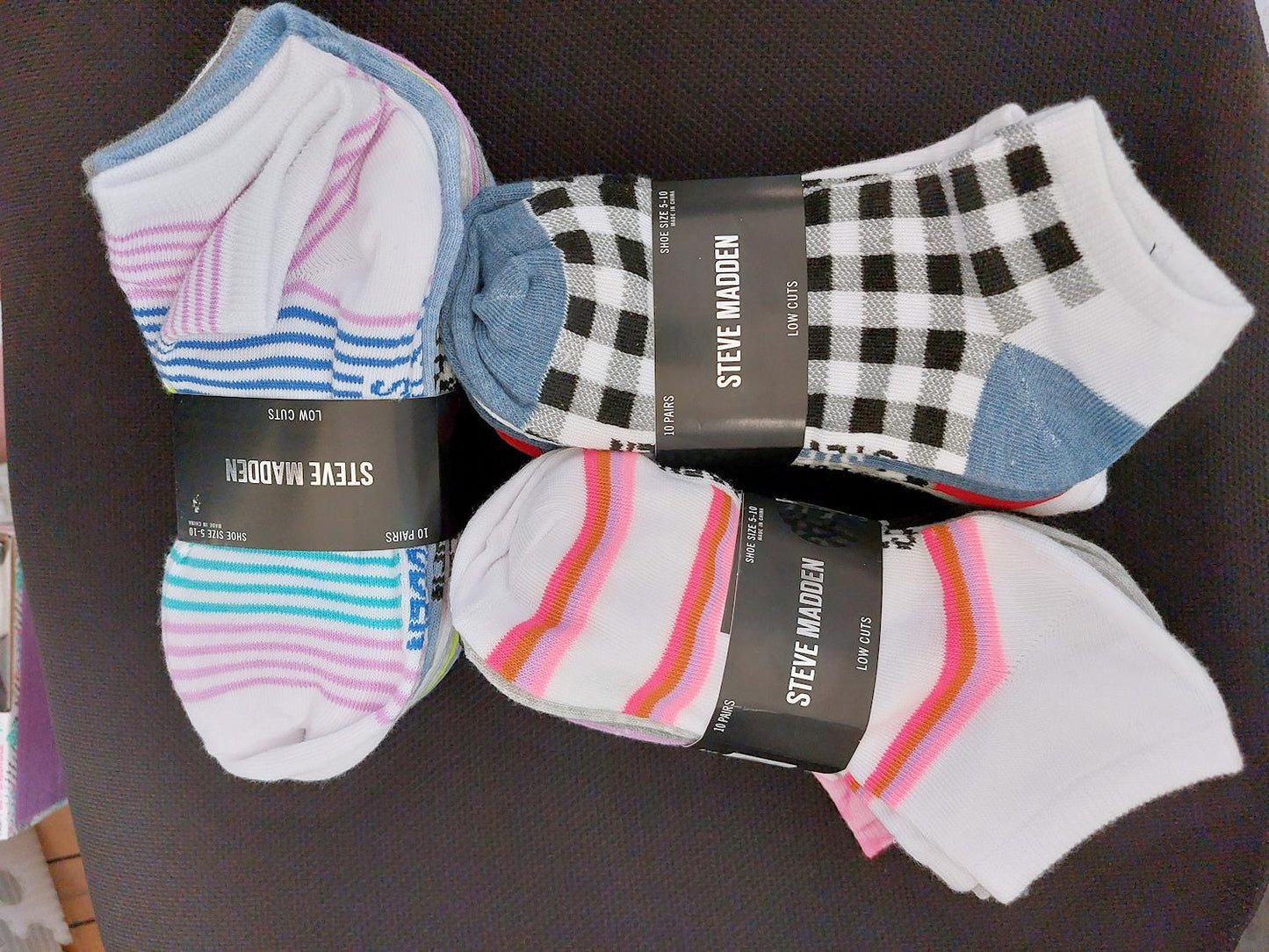 Steve Madden Women's Low Cut Socks 10 Pairs Novelty Styles