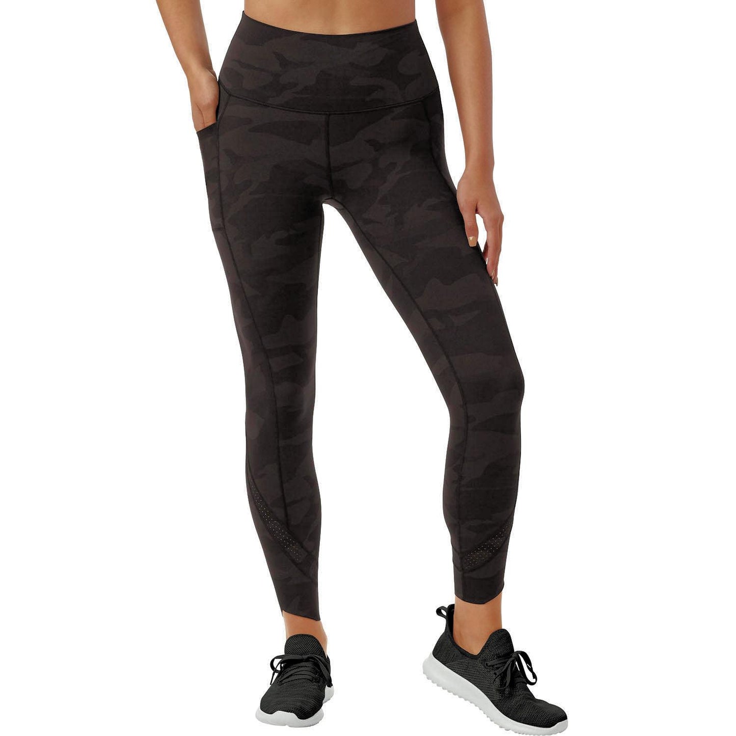 Zen Perforated Printed Hi Rise Ankle Legging with Pockets
