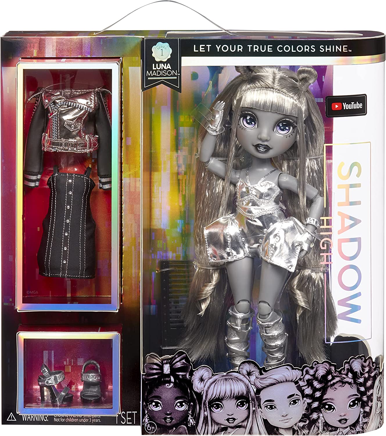 Rainbow High Shadow Series 1 Designer Outfits to Mix & Match with Accessories, Great Gift for Kids 6-12 Years Old and Collectors